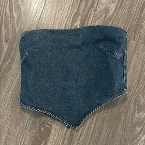 Reformation Denim Strapless Top